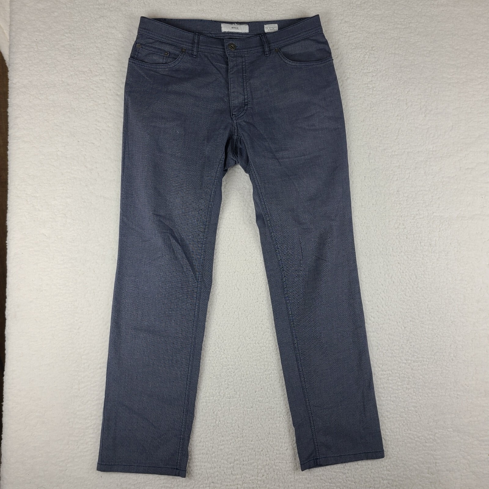 Brax Pants Mens 34x31 Blue Cooper Fancy Regular Fit Chino Khakis